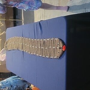 NWOT Handcrafted kids snake scarf. Colors red and brown. Never worn